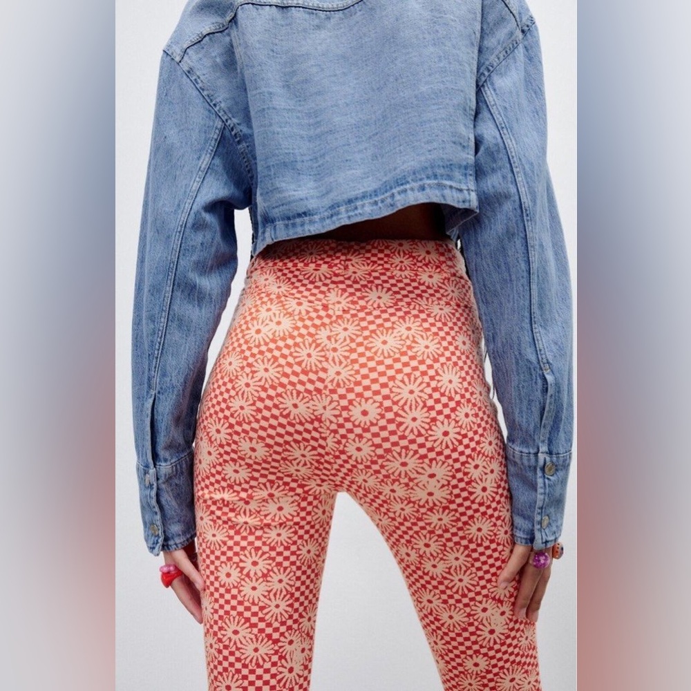 ZARA daisy flare pants .